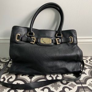 MICHAEL KORS BLACK HAMILTON SATCHEL/HAND BAG
